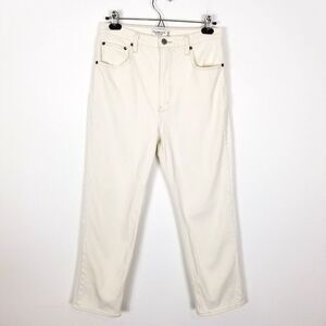 Abercrombie & Fitch Women's Cream Straight Leg Jeans